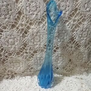 Elegant Blue Japanese blown bubble  Glass Vase